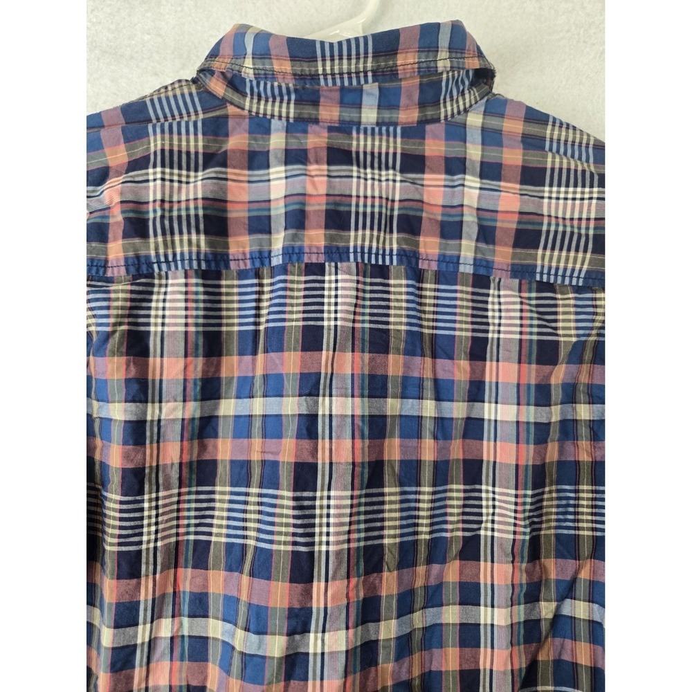 American Eagle Mens Shirt Size L Classic Prep Fit Plaid Long Sleeve Blue Pink - Picture 10 of 10